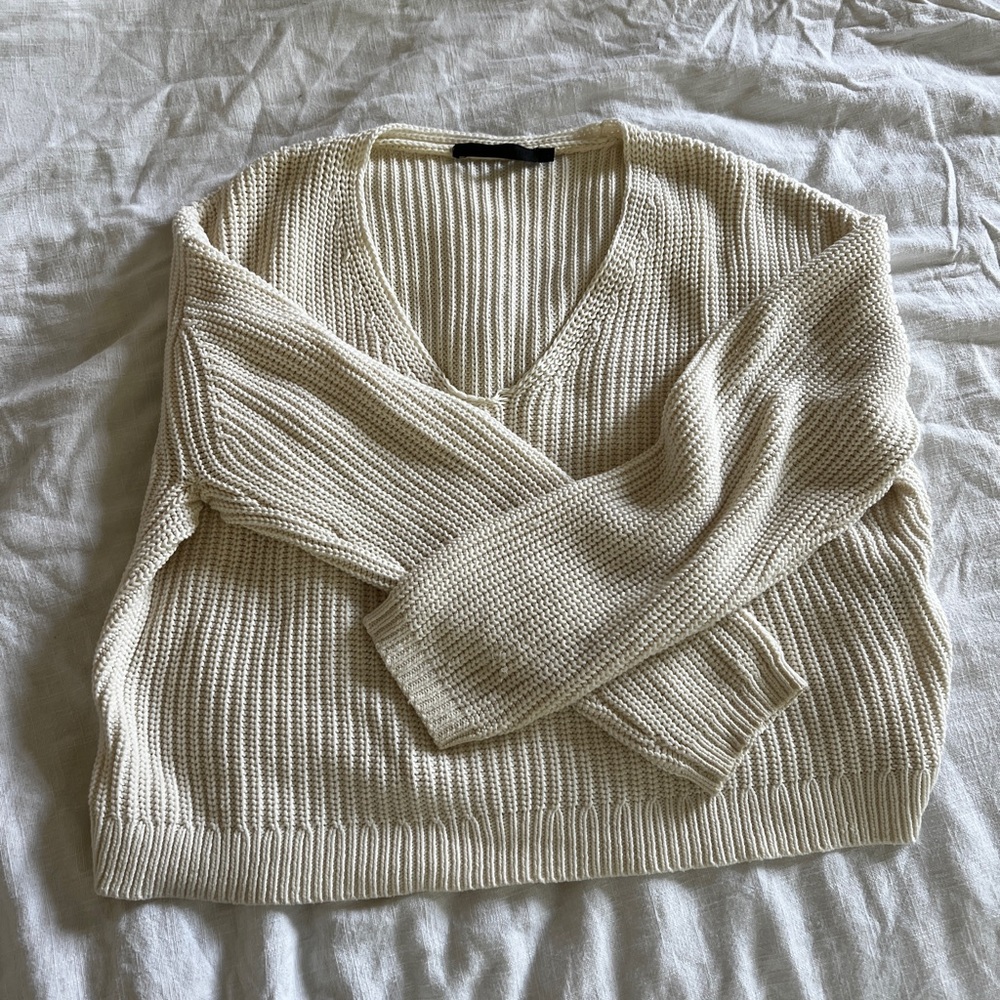 Jenni Kayne Cropped Cotton Cabin Sweater